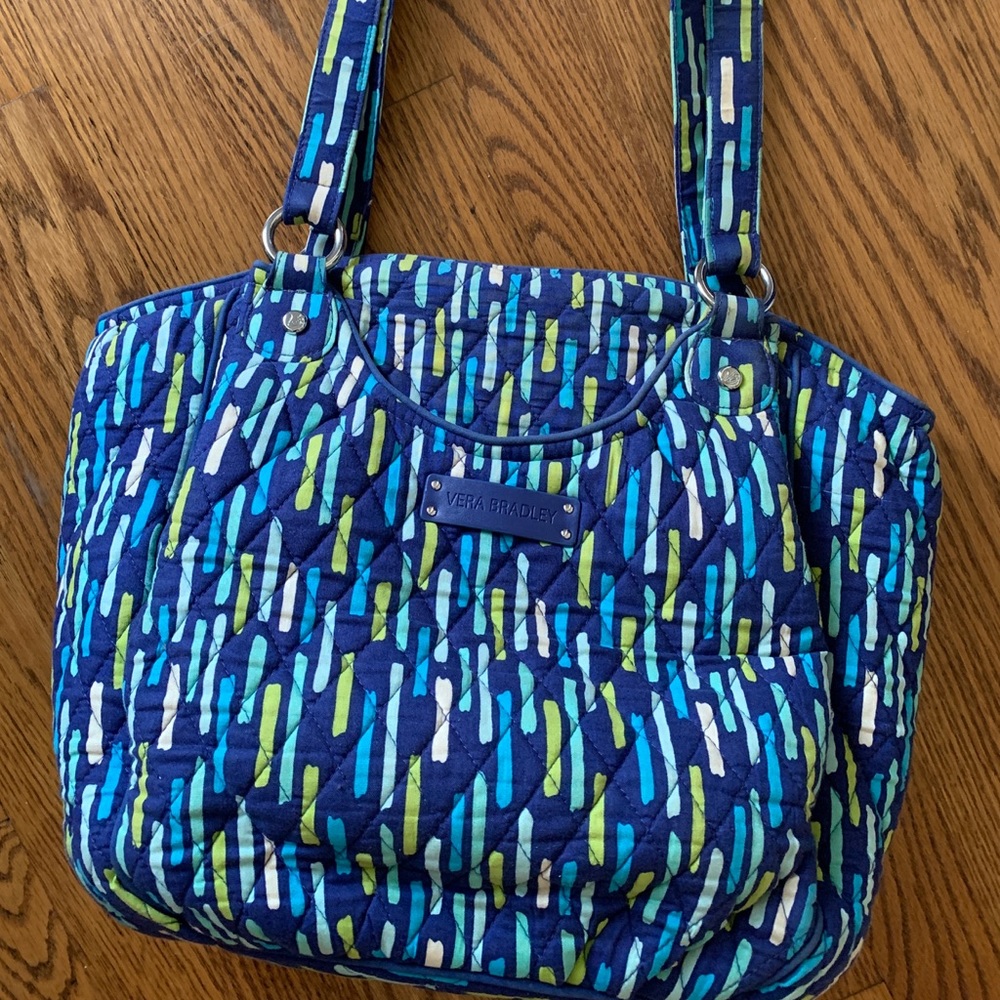 Royal blue Vera Bradley tote bag Dash pattern